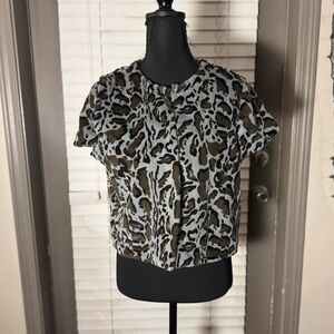 Live a Little LAL Vintage Animal Print Bolero Faux Fur Vest, Size Medium